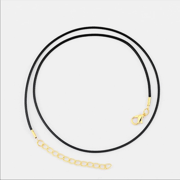 NEW Patina GreenGold Heart Necklace Black Cord 20" - Picture 4 of 8